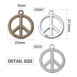 50 colgantes de símbolo de la paz de la vendimia de la paz_3