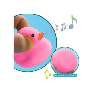 16 juguetes de pato de goma rosa para niños y niñas_3