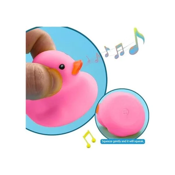 16 juguetes de pato de goma rosa para niños y niñas_3