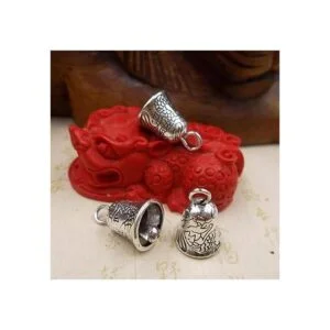 Acxico Juego de 10 colgantes con timbre plata tibetana_6