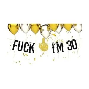 Cartel de 30 años decoración de fiesta de cumpleaños_6