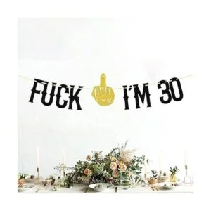 Cartel de 30 años decoración de fiesta de cumpleaños_7