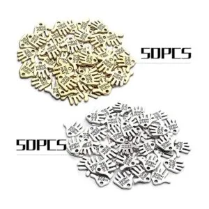 100 colgantes en forma de mano tibetana hechos a mano con_3