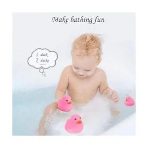 16 juguetes de pato de goma rosa para niños y niñas_5