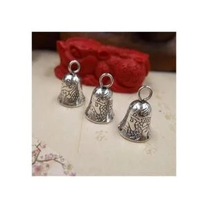 Acxico Juego de 10 colgantes con timbre plata tibetana_3