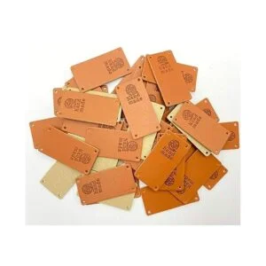 Wenplus 40 etiquetas de piel sintética hechas a mano con_6