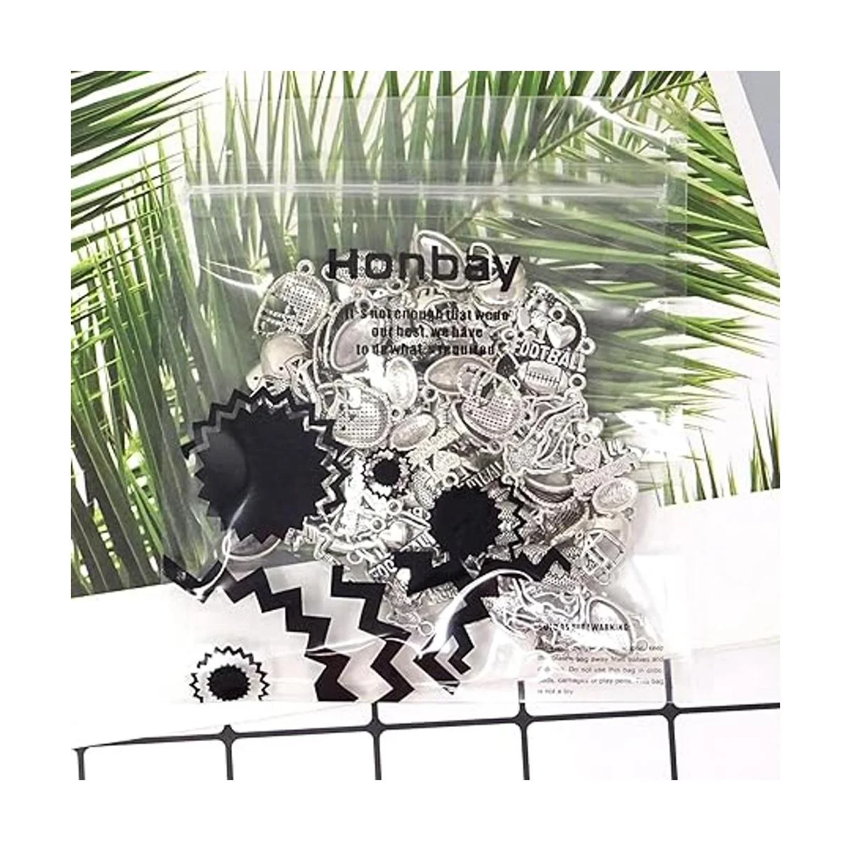 Honbay 80 abalorios deportivos de aleación con diseño de_7