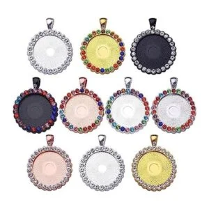 10 bandejas colgantes de bisel con diamantes de imitación_1