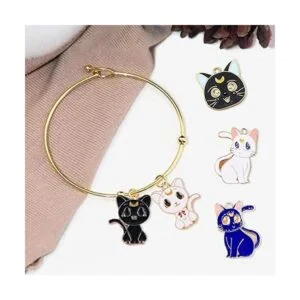 20 dijes de gato esmaltados chapados en oro para hacer_2