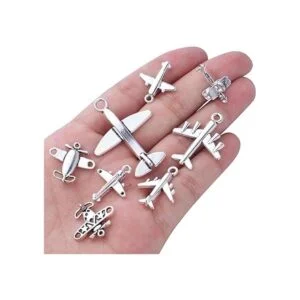 3.53 oz de plata antigua avión encantos de aleación avión_7