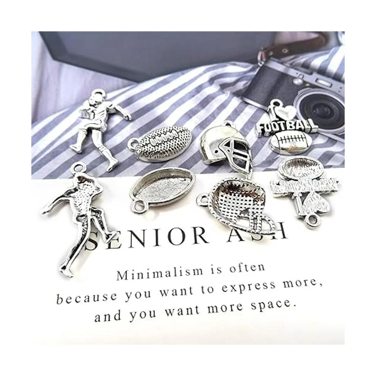 Honbay 80 abalorios deportivos de aleación con diseño de_5