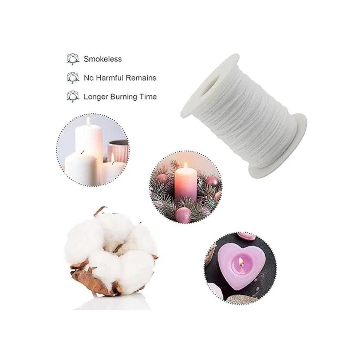 RAPUDA Rollo de mecha de vela carrete de mecha trenzada_3