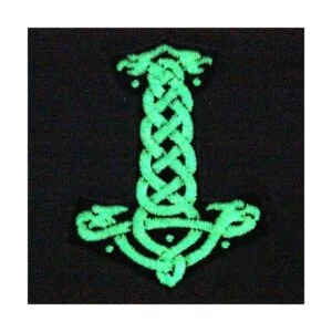 Parche bordado con diseño de martillo de Thor en Norse_4