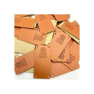 Wenplus 40 etiquetas de piel sintética hechas a mano con_5