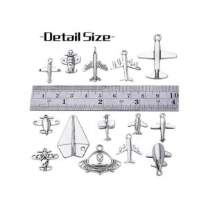 3.53 oz de plata antigua avión encantos de aleación avión_2