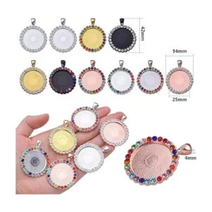 10 bandejas colgantes de bisel con diamantes de imitación_7