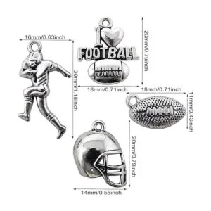 Honbay 80 abalorios deportivos de aleación con diseño de_2