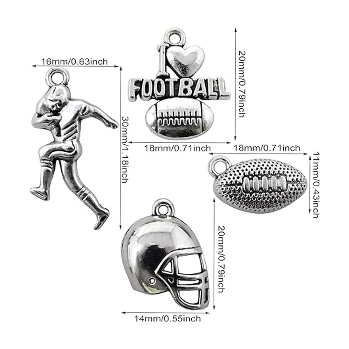 Honbay 80 abalorios deportivos de aleación con diseño de_2