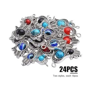 Hamsa Abalorio de mano de Hamsa 24 piezas antiguas de_2