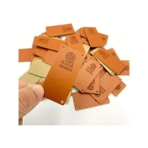 Wenplus 40 etiquetas de piel sintética hechas a mano con_3