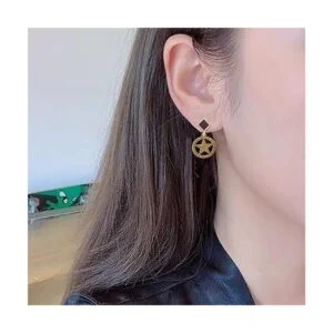 50 abalorios de pentagrama de aleación de estrella redonda_5