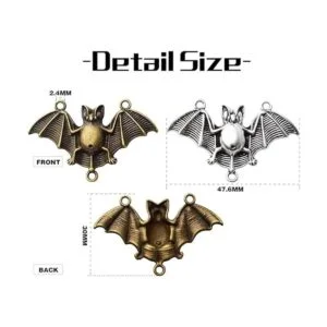 20 colgantes de murciélago de aleación de Halloween_3