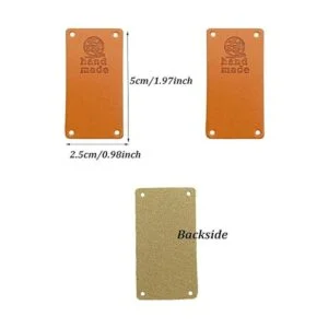 Wenplus 40 etiquetas de piel sintética hechas a mano con_2