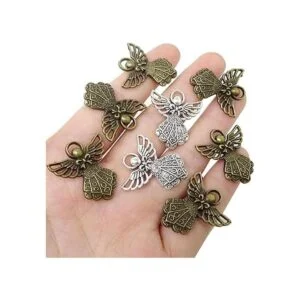 Honbay 40 colgantes de ángel de aleación antigua para_3