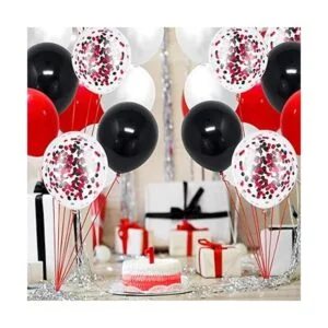 coxylaco Globos de látex de confeti negro y rojo paquete_4