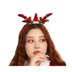 Jovono Diademas de Navidad para la cabeza de reno con_6