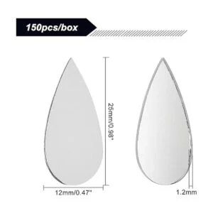 OLYCRAFT 150 piezas de espejos de lágrima pequeños_2