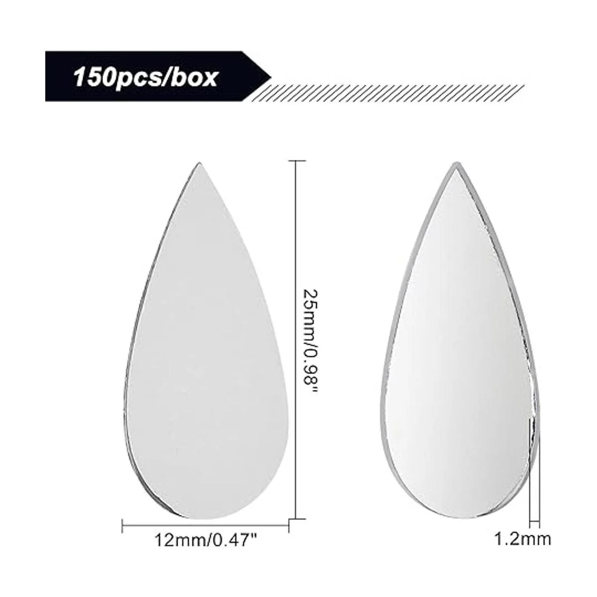 OLYCRAFT 150 piezas de espejos de lágrima pequeños_2