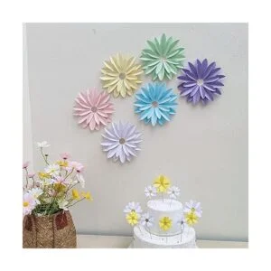 Mybbshower Flores de margaritas de papel pastel de 8_7