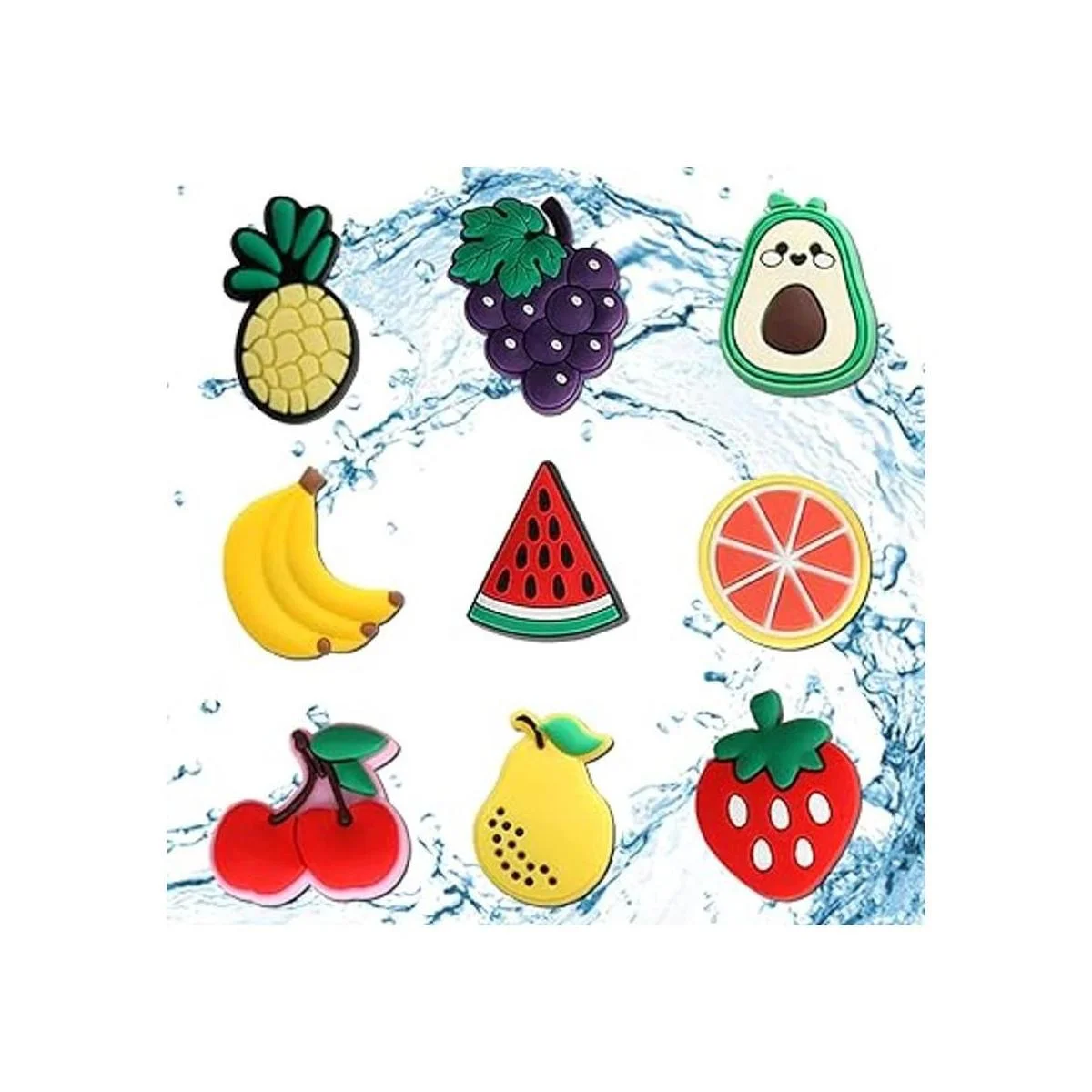 mortd 30 abalorios de decoración de zapatos frutas y_4