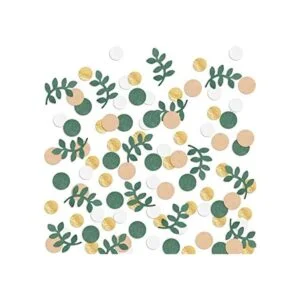 Greenery Confeti de eucalipto dorado para baby shower_1