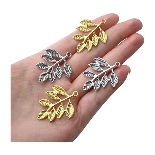 50pcs hoja encanto colgantes aleación árbol hojas encantos_7
