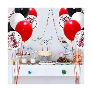 coxylaco Globos de látex de confeti negro y rojo paquete_6