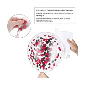 coxylaco Globos de látex de confeti negro y rojo paquete_3