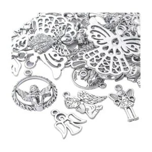 39 colgantes de plata antigua de ángel de hadas de_4