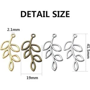 40 colgantes de hojas de abalorios tibetanos de aleación_3