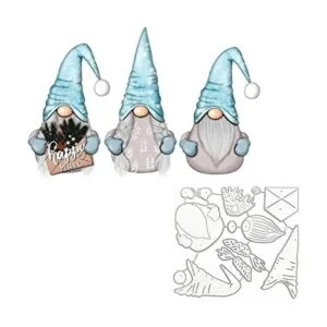 3 piezas de letras de árbol de Navidad gnomos de metal_1