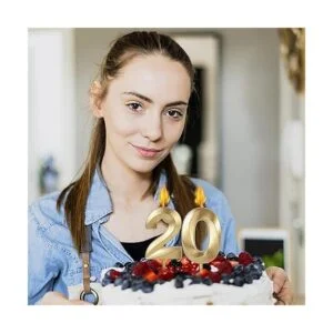 Velas doradas de cumpleaños 21 y 12 para pasteles número_5