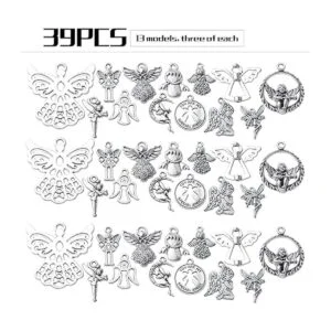 39 colgantes de plata antigua de ángel de hadas de_2