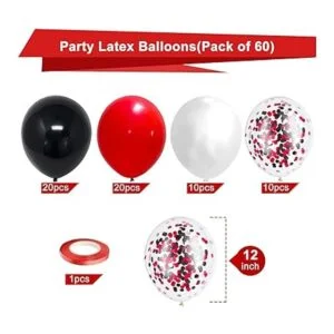 coxylaco Globos de látex de confeti negro y rojo paquete_2