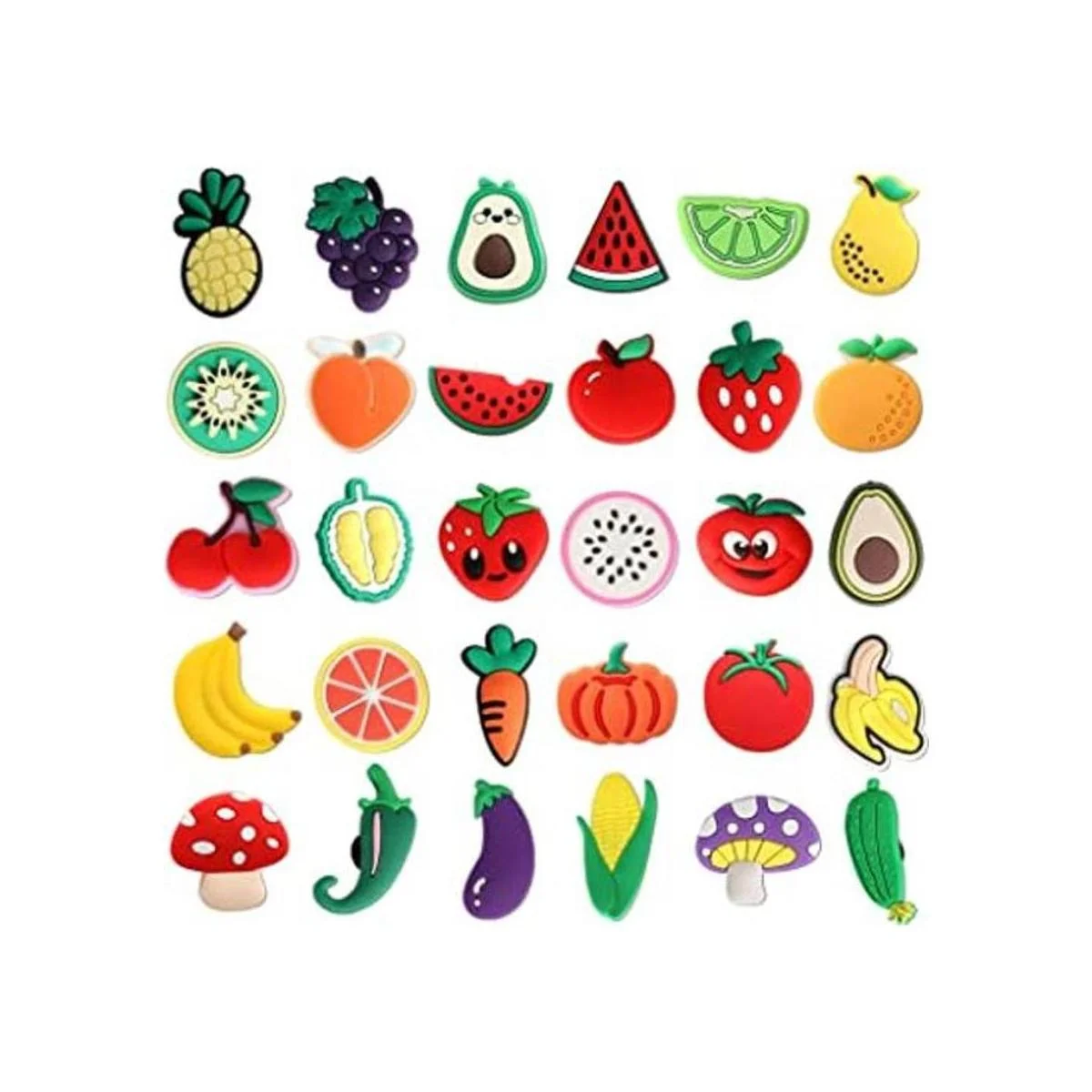 mortd 30 abalorios de decoración de zapatos frutas y_1