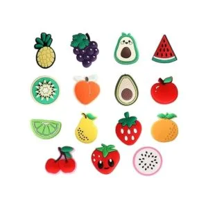 mortd 30 abalorios de decoración de zapatos frutas y_2