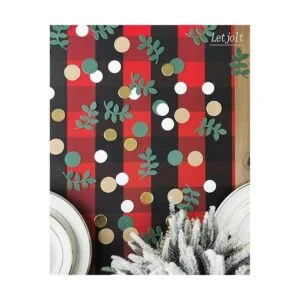 Greenery Confeti de eucalipto dorado para baby shower_5