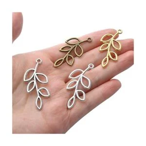 40 colgantes de hojas de abalorios tibetanos de aleación_7