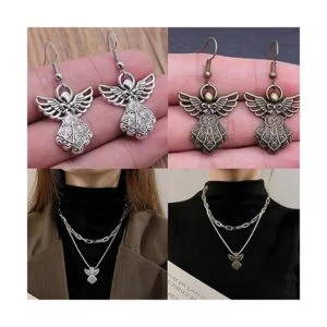 Honbay 40 colgantes de ángel de aleación antigua para_6