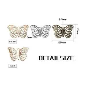 BronaGrand 60 cuentas de mariposa de aleación joyería de_3